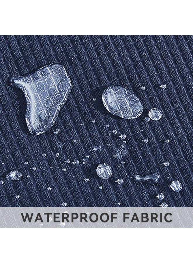 جيه زد اس غطاء أريكة مقاوم للماء من JZS، غطاء أريكة مانع للانزلاق وواقي أثاث مانع للتسرب، غطاء أريكة من قماش الجاكار المرن مع قاعدة مرنة للأطفال والحيوانات الأليفة والكلاب والقطط (أزرق، صغير) - Image 2