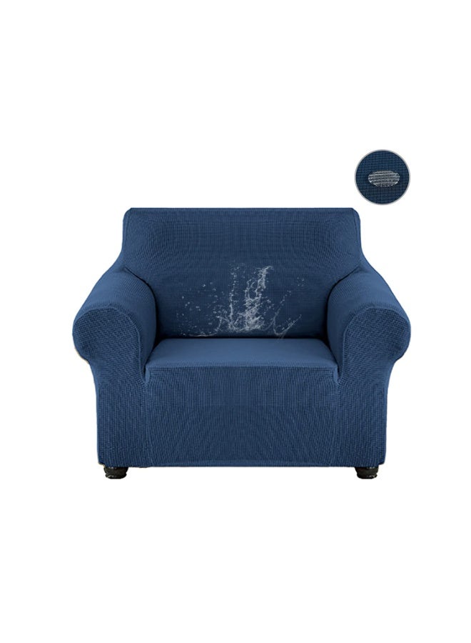 جيه زد اس غطاء أريكة مقاوم للماء من JZS، غطاء أريكة مانع للانزلاق وواقي أثاث مانع للتسرب، غطاء أريكة من قماش الجاكار المرن مع قاعدة مرنة للأطفال والحيوانات الأليفة والكلاب والقطط (أزرق، صغير) - Image 1