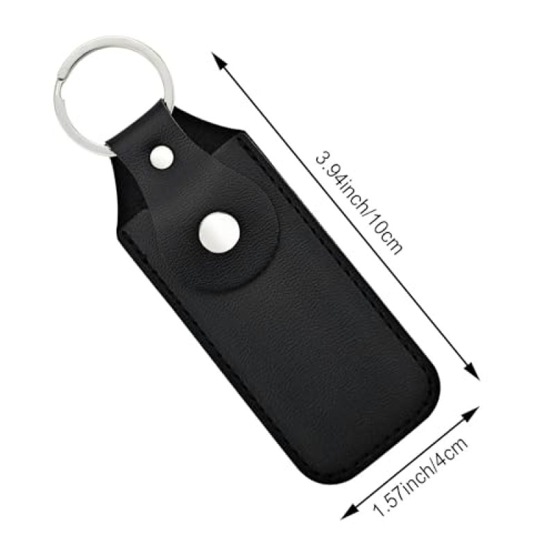 PVC Leather Flash Drive Holder 8cm Soft Shell Pouch " - " USB Storage Pouch Keychain Protective USB Case With Hook " for " Travel Office Students - Image 2