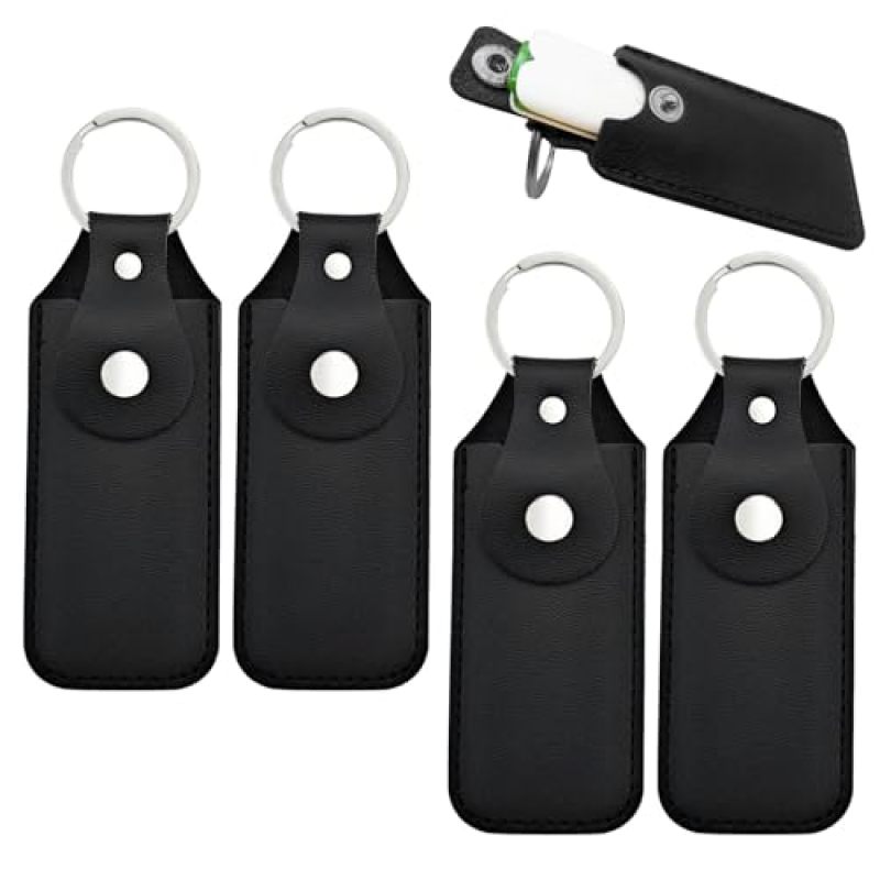 PVC Leather Flash Drive Holder 8cm Soft Shell Pouch " - " USB Storage Pouch Keychain Protective USB Case With Hook " for " Travel Office Students - Image 1