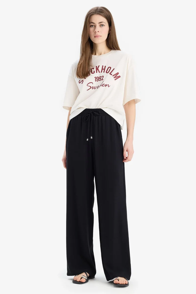 Defacto Florida Belmando Fabric High Waist Wide Leg Trousers