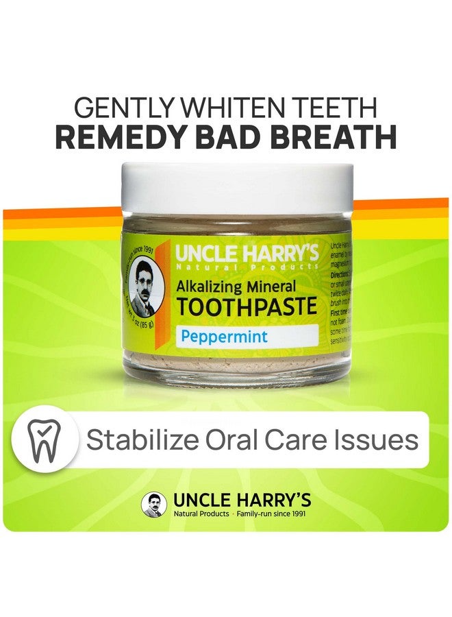 Uncle Harry's Peppermint Remineralizing Toothpaste | Natural Whitening Toothpaste Freshens Breath & Promotes Enamel | Vegan Fluoride Free Toothpaste (4 Pack) - Image 3