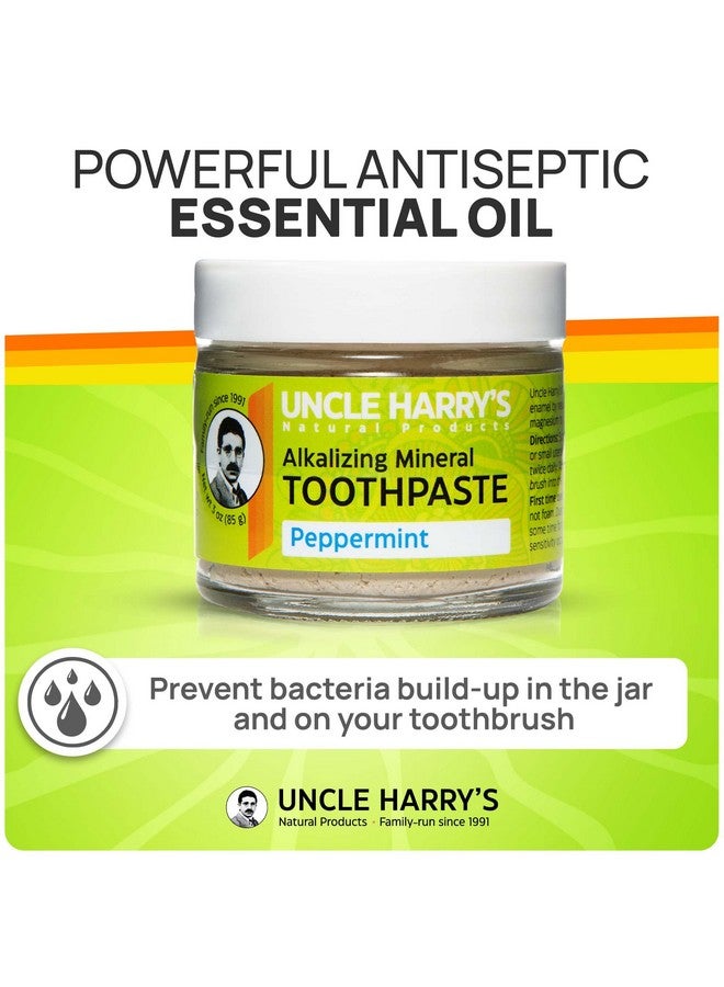 Uncle Harry's Peppermint Remineralizing Toothpaste | Natural Whitening Toothpaste Freshens Breath & Promotes Enamel | Vegan Fluoride Free Toothpaste (4 Pack) - Image 5