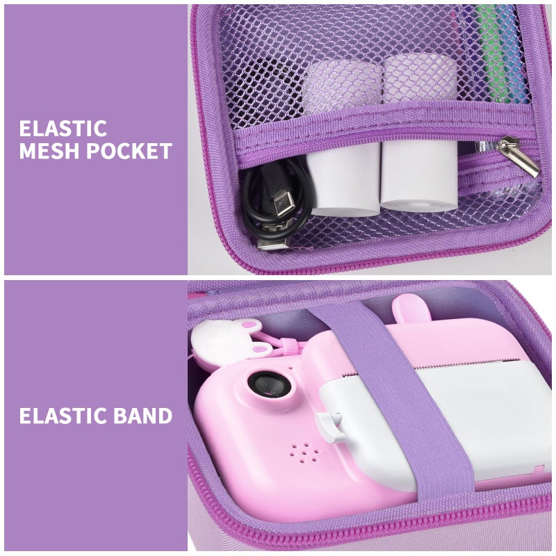 PAIYULE Kids Instant Print Camera Case Compatible with ESOXOFFORE for Dylanto for DUDUDRAGON for GKTZ for ETIKEZ for Dafotil for Careenoah for Aasonida Digital Video Prints Paper Bag (Box Only) Purple - Image 4