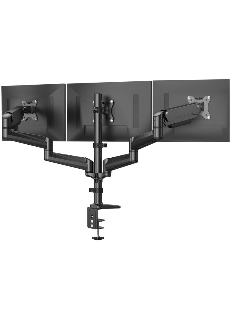 Triple Monitor Mount for 17"-32" Screens - Height Adjustable Arm, Supports 8 kg per Arm  - Image 1