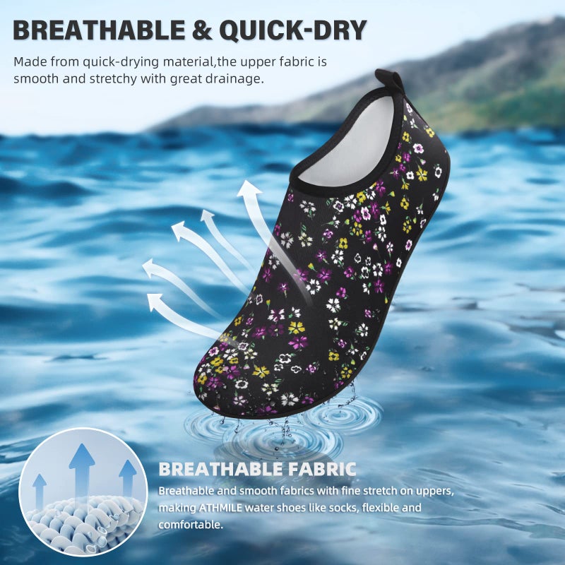 ATHMILE Water Shoes for Women Men Quick-Dry Aqua Socks Swim Beach Barefoot Yoga Exercise Wear Sport Accessories Pool Camping Must Haves Adult Youth Size - Image 5
