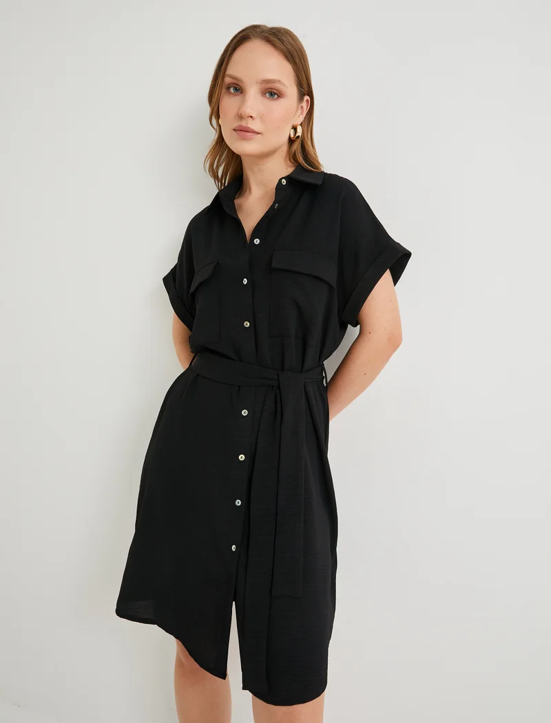 KOTON Pocket Detail Buttoned Belted Dress