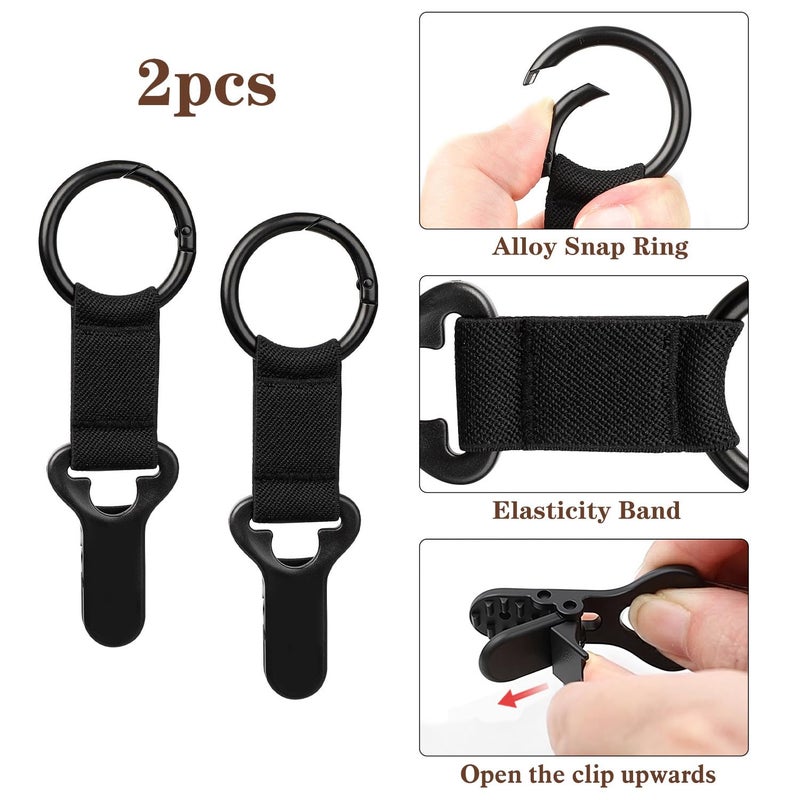 Niveaya Hat Clip for Travel on Bag - 2 Pack, Vacation Beach Cruise Essentials Accessory for Travel Handbag Backpack Luggage, Securely Hold to Keep Hat Shaped, Hands-Free, Black+Black - Image 2