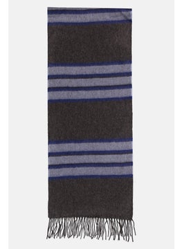 Men Solid Scarf 180 x 30 Cm, Charcoal Combo