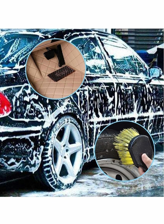 Tire Brush, Car Rim Cleaner Kit, Tire Rim Scrub Brush Soft Alloy Brush Cleaner for Auto Motorcycles Bicycles Wheel Brush Cleaning 2 PCS