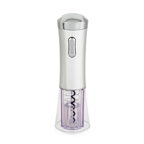 True Lux Electric Corkscrew Wine Opener with Foil Cutter and AC Adapter Charger, Cordless Wine Bottle Opener for Home Bar, Birthday Party, Housewarming, Wedding Gifts, Set of 1, Silver - Image 1