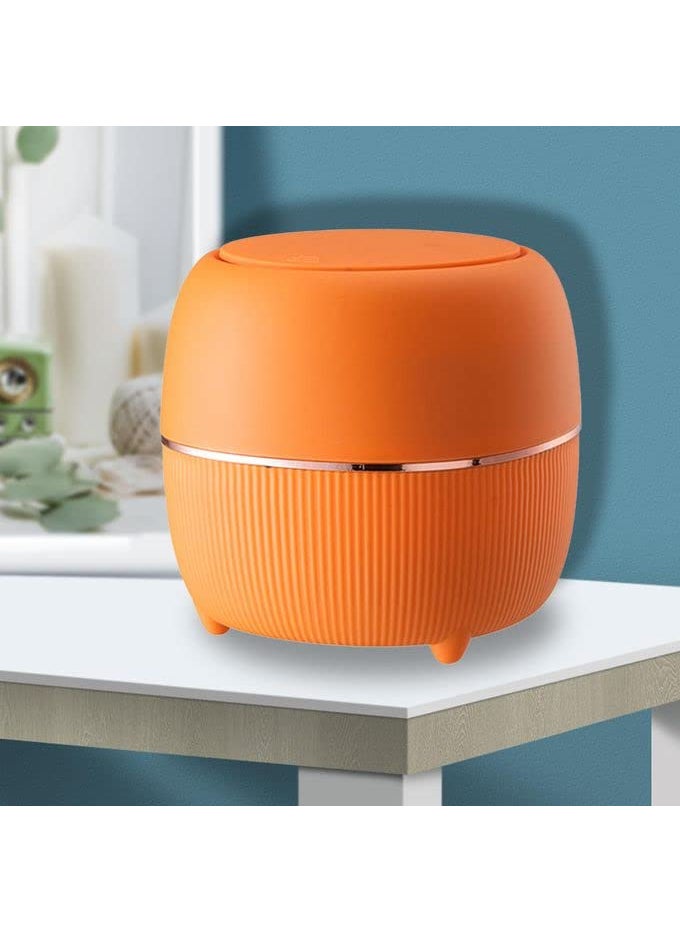 Zorzel Zorzel Cute Desktop Trash Can Home Office Garbage Basket Waste Bin With Lid Mini Living Room Light Luxury Multifunctional Press Type Car Storage BucketMulticolor  - Image 1