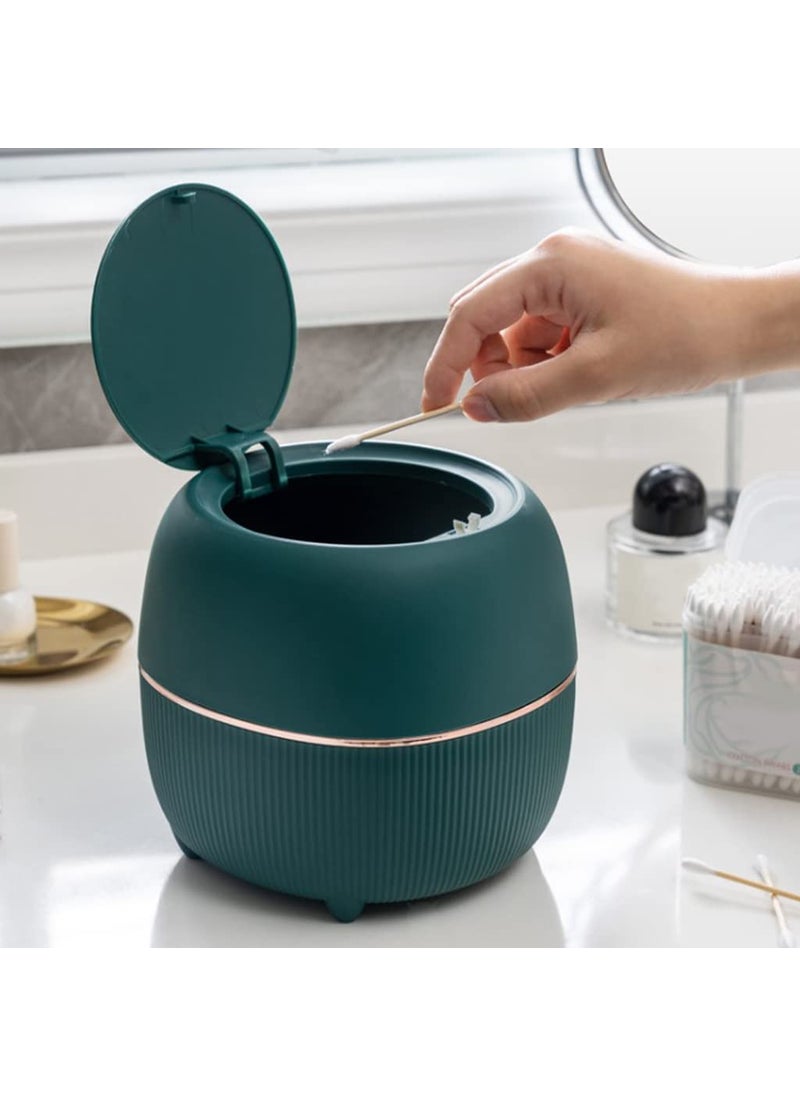Zorzel Zorzel Cute Desktop Trash Can Home Office Garbage Basket Waste Bin With Lid Mini Living Room Light Luxury Multifunctional Press Type Car Storage BucketMulticolor  - Image 2