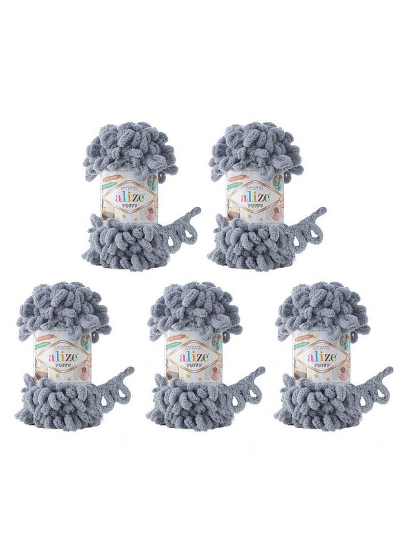 ALIZE 5 Pcs Alize Puffy 428 Micropolyester Hand Knitting Yarn For Blanket