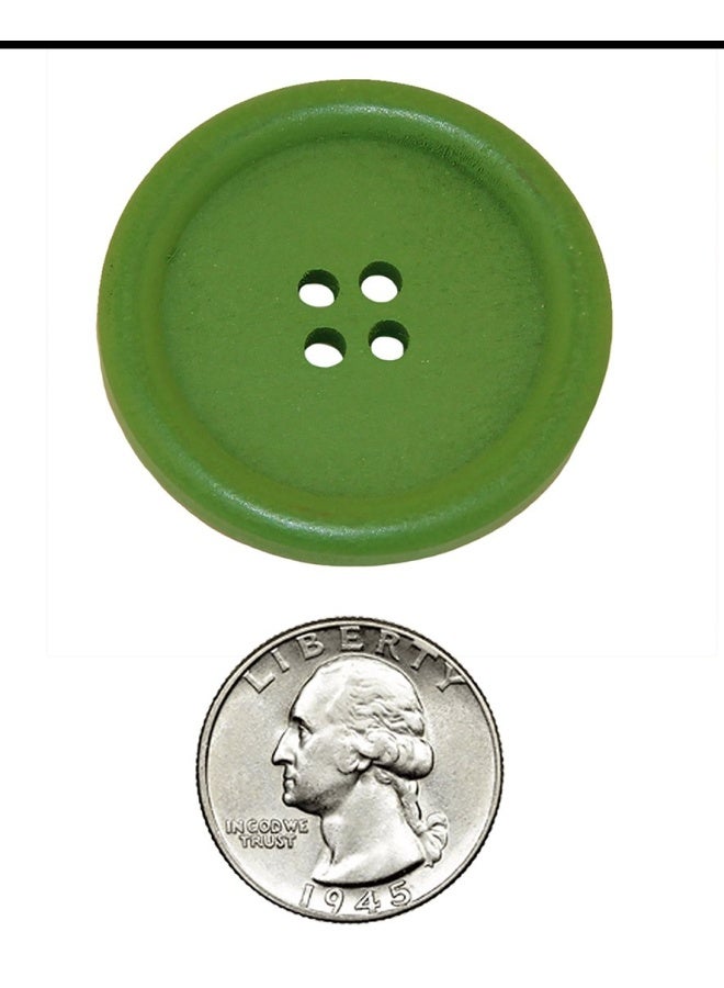 Hygloss Products Wood Buttons Bright Colored Craft Wooden Buttons With 4 Holes 40mm 25 Pack - Image 3