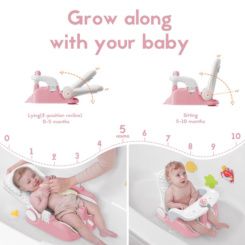 BabyBond مقعد استحمام الأطفال BabyBond مع وضعي الجلوس والاستلقاء 2 - Image 2