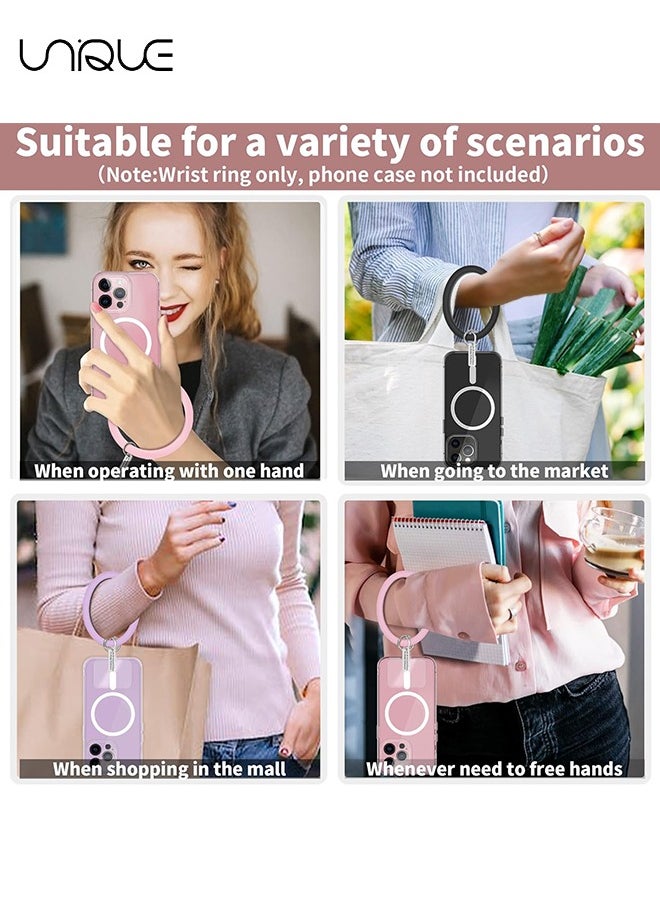 Unique - Round Loop Phone Lanyard with Keychain Holder，Multi-Functional and Comfortable Smartphone Wristband，Perfect for Outdoor Activities，Compatible with Most Smartphones，4-Pack Back Patch Included - Image 1
