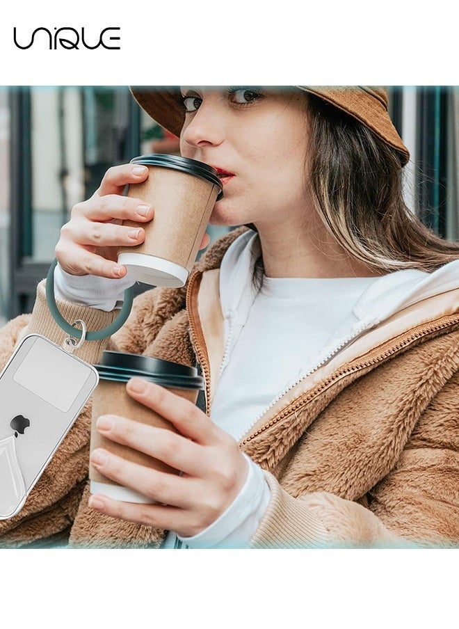 Unique Round Loop Phone Lanyard with Keychain Holder，Multi-Functional and Comfortable Smartphone Wristband，Perfect for Outdoor Activities，Compatible with Most Smartphones，4-Pack Back Patch Included  - Image 5