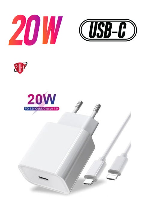 20W PD USB C Fast Charger Adapter for Apple iPhone 13 PRO MAX