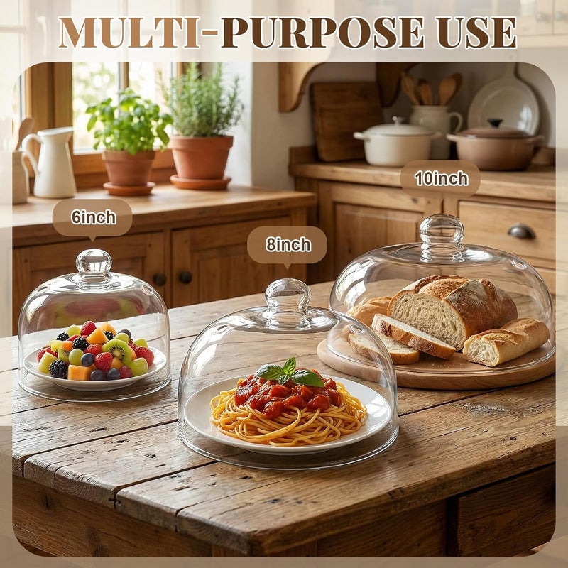 LemonRoad 3 Sizes Glass Microwave Splatter Cover, 6/8/10 Inch Splatter Guard with Basting Brush Oven Mitts, Sturdy Borosilicate Glass Guard Non Toxic Non Plastic with Vent for Food Dishwasher Safe - Image 4