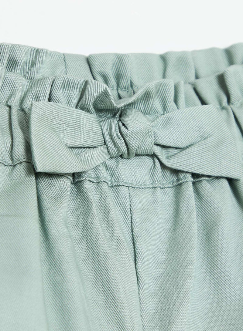 Kiabi Tencel Trousers With Plain Bow Green - Image 3