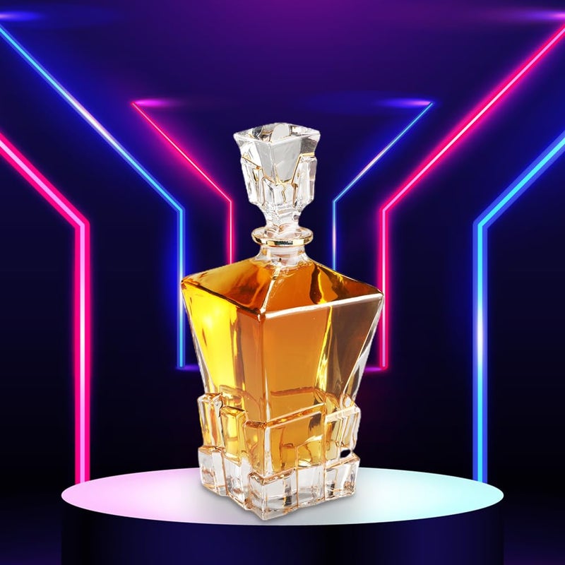 FALKOR Luxury Glassware - Constellation Decanter Elegant Classy Decanter with Gold Styling- Drinking Party Accessory - for Whiskey, Liquor, Scotch, Bourbon, Vodka or Wine - 880ml - Image 2