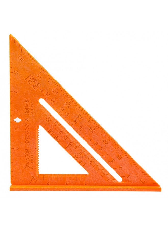 INC Swanson Tool Co T0118 8 inch Orange Composite Speedlite Speed Square Layout Tool, made of High Impact Polystyrene - Image 1