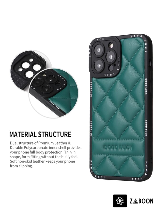 Zaboon Protective Case Cover For iPhone 13 Pro Diamond Pattern Leather - Image 3