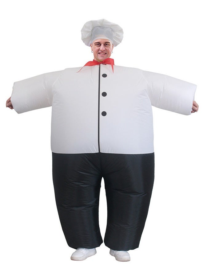 زي الطهاة قابل للنفخ للبالغين - الكرتون والأفلام ذات الموضوع تفجير بدلة مدمجة في المروحة - لهالوين ، كوسبلاي ، الحفلات ذات الموضوع والأحداث السينمائية - Image 4