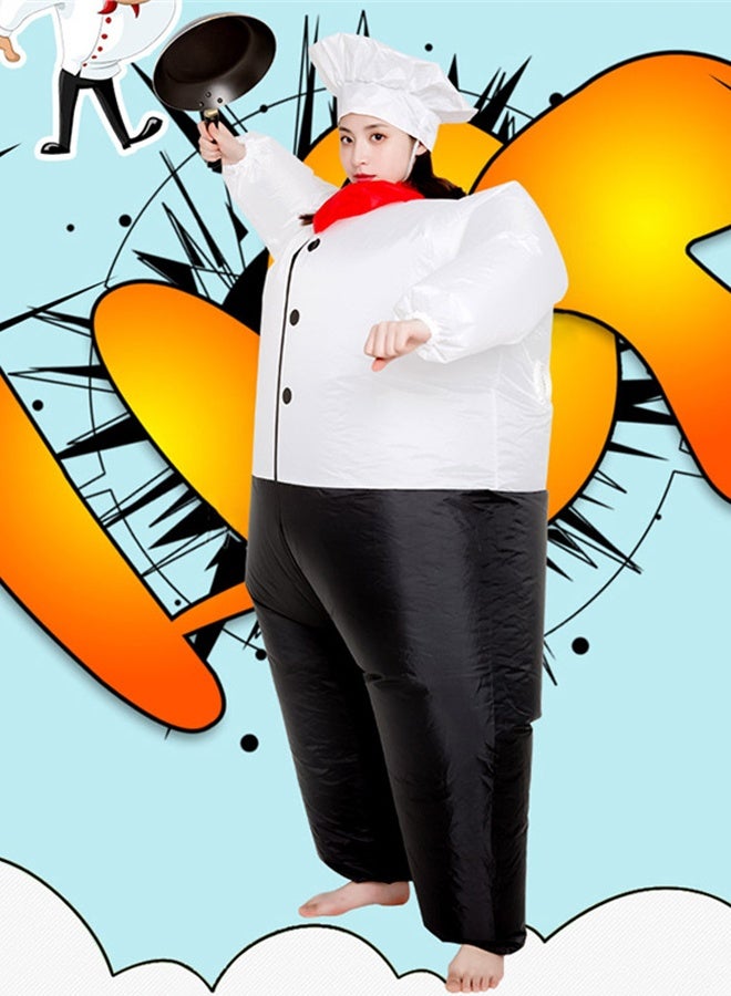 زي الطهاة قابل للنفخ للبالغين - الكرتون والأفلام ذات الموضوع تفجير بدلة مدمجة في المروحة - لهالوين ، كوسبلاي ، الحفلات ذات الموضوع والأحداث السينمائية - Image 5