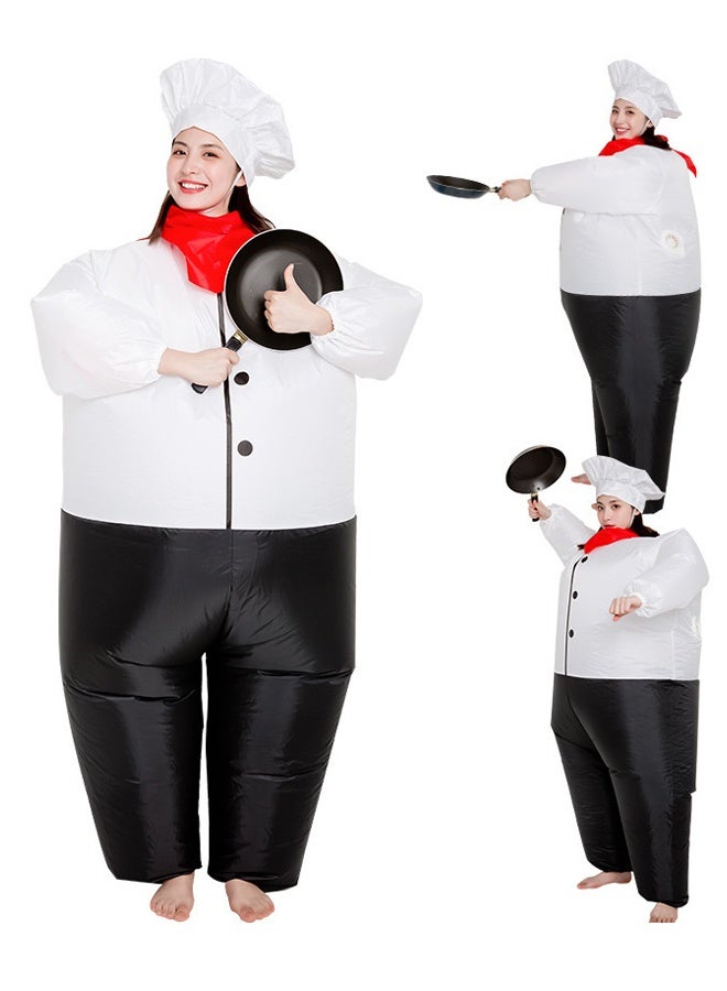 زي الطهاة قابل للنفخ للبالغين - الكرتون والأفلام ذات الموضوع تفجير بدلة مدمجة في المروحة - لهالوين ، كوسبلاي ، الحفلات ذات الموضوع والأحداث السينمائية - Image 3