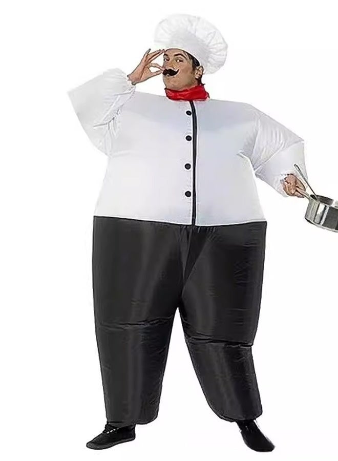 زي الطهاة قابل للنفخ للبالغين - الكرتون والأفلام ذات الموضوع تفجير بدلة مدمجة في المروحة - لهالوين ، كوسبلاي ، الحفلات ذات الموضوع والأحداث السينمائية - Image 1