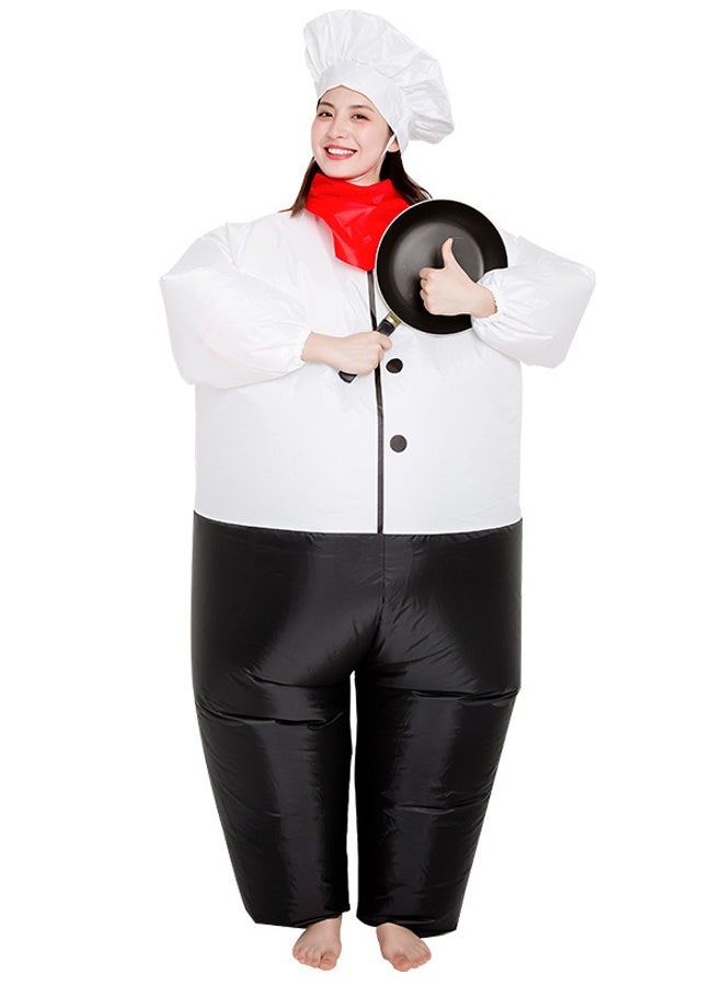 زي الطهاة قابل للنفخ للبالغين - الكرتون والأفلام ذات الموضوع تفجير بدلة مدمجة في المروحة - لهالوين ، كوسبلاي ، الحفلات ذات الموضوع والأحداث السينمائية - Image 2