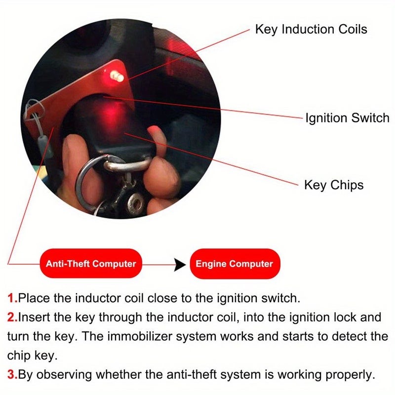Red Car Key ECU Test Coil EZS Checker Immobiliser Fast Tester for Mercedes BMW Audi VW - Image 4
