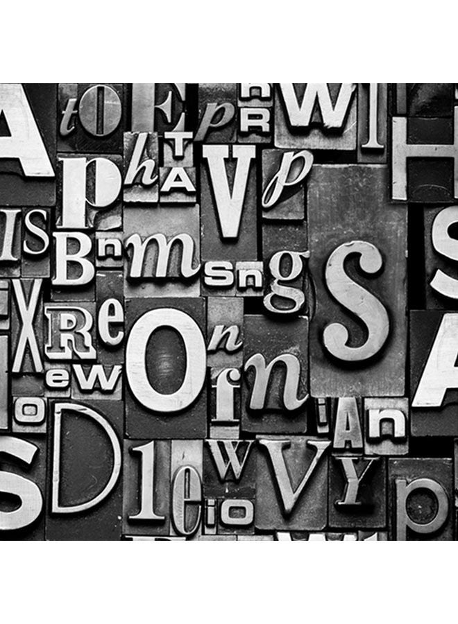3D English Alphabet Wall Paper Grey 53x1000centimeter