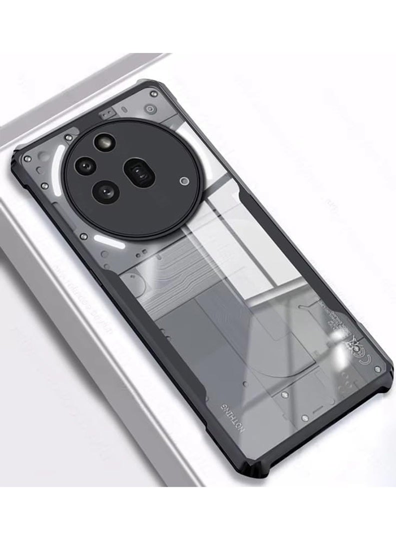 رفع القضية جراب For Nothing Phone 3a Pro غطاء خلفي تكتيكي شفاف مع حماية 360 درجة، غطاء هاتف واقٍ مقاوم للصدمات، ظهر صلب مضاد للخدش من البولي كربونات (شفاف) - Image 3