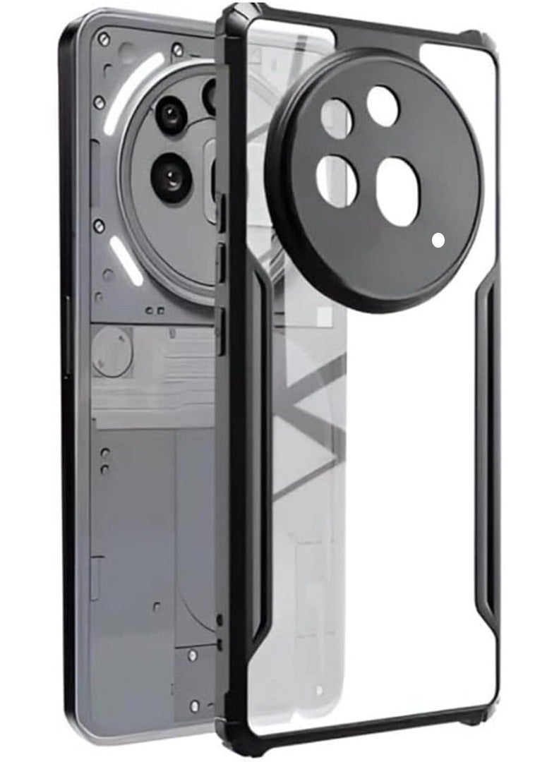 رفع القضية جراب For Nothing Phone 3a Pro غطاء خلفي تكتيكي شفاف مع حماية 360 درجة، غطاء هاتف واقٍ مقاوم للصدمات، ظهر صلب مضاد للخدش من البولي كربونات (شفاف) - Image 1