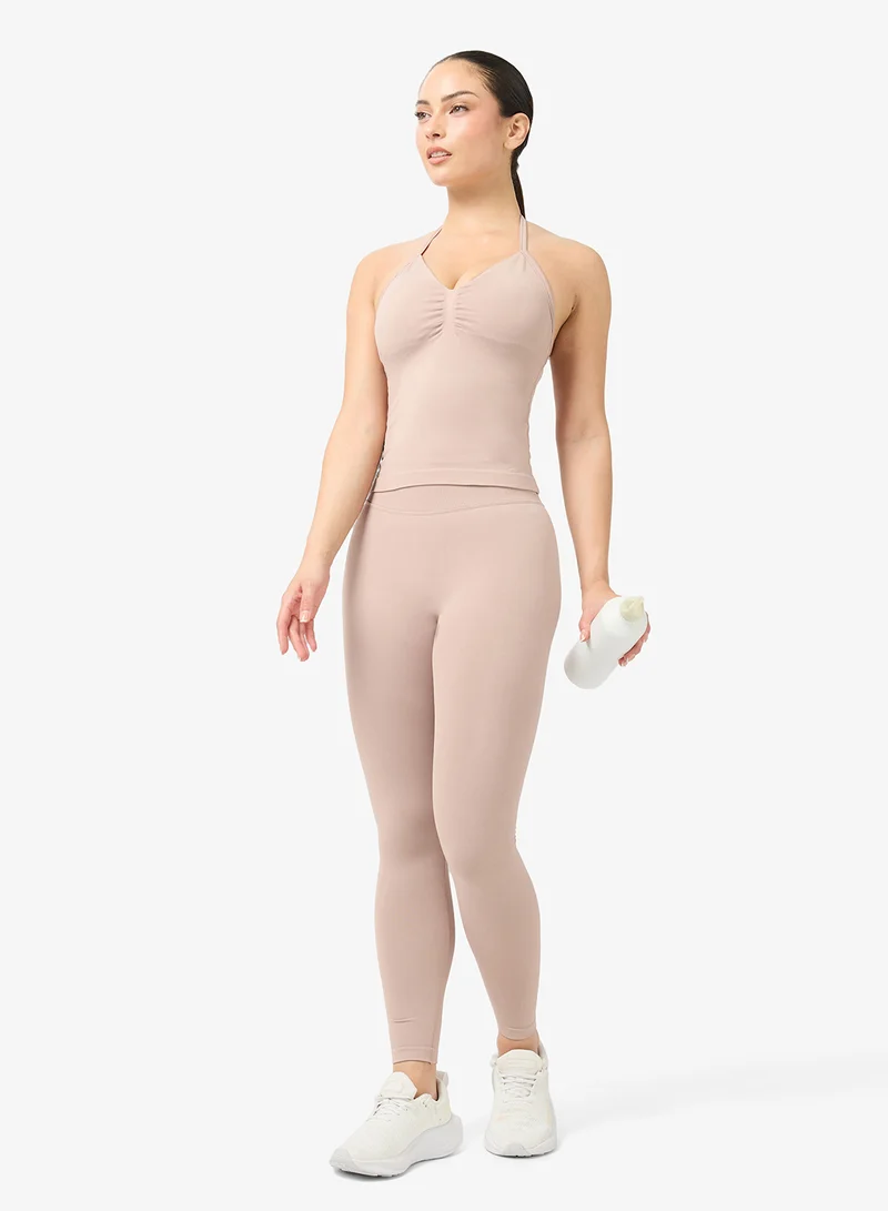 FRWD  Soft Touch Seamless V Neck Tank Top & Legging Set for Women | Best Price UAE