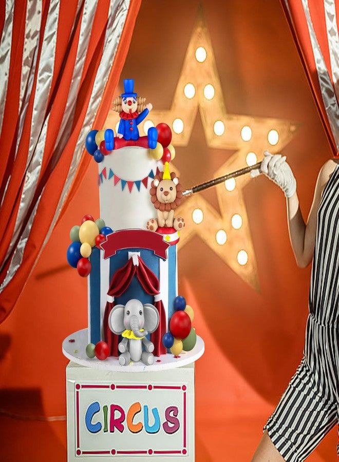 KEEPARTY 19 PCS Circus Cake Decoration Circus Birthday Cake Decorations Balls Cake Picks for Carnival Birthday Party Supplies Circus Baby Shower Decoration - Image 4