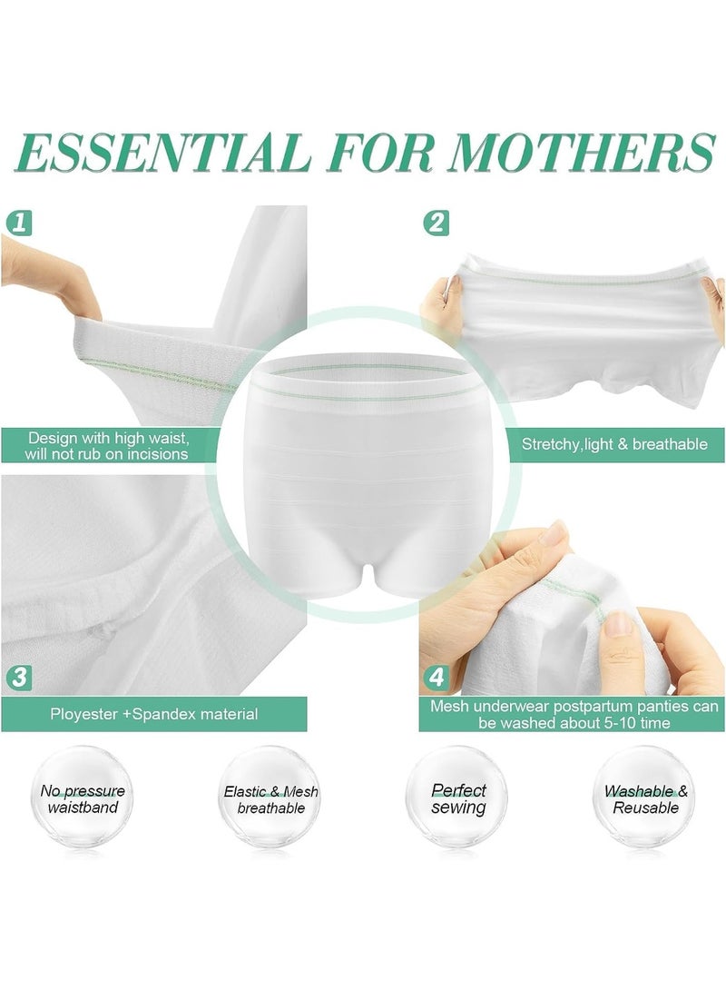 VIUAUAX Disposable Maternity Postpartum Panties, High Waist Breathable Mesh Panties C Section, Maternity Underwear Postpartum Hospital Recovery Maternity Briefs for Women, 8 Pcs - XL Size - Image 2