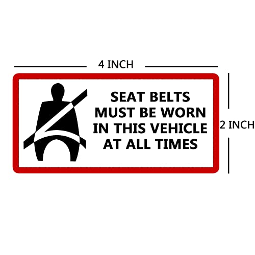 Besttile Seat Belts Must Be Worn In This Vehicle Sign Stickers,4x2 Inch,8 Pcs Per Pack - Image 2