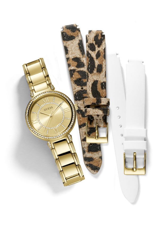 GUESS Gold Tone Stainless Steel Bracelet\Champagne Dial\Gold Tone Stainless Steel Case  - Image 4