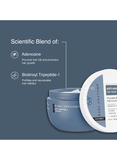 BARE ANATOMY Anti-Hair Fall Mask- 250ml | Provides 5X Hair Fall Control | For Hair Fall | Suitable For All Hair Types | Enriched with Adenosine and Peptides  - Image 2