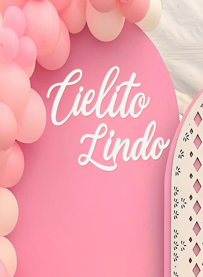 MASTRON Cielito Lindo Sign for Backdrop - Felt Cielito Lindo Sign for Balloon Arch Mexican Baby Shower Birthday Party Talavera Wedding Party Decor (White) - Image 1