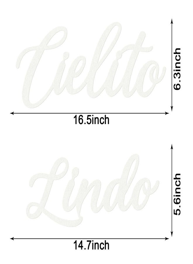 MASTRON Cielito Lindo Sign for Backdrop - Felt Cielito Lindo Sign for Balloon Arch Mexican Baby Shower Birthday Party Talavera Wedding Party Decor (White) - Image 2