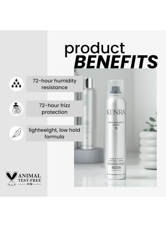 Kenra Anti-Humidity Spray 5 | Frizz & Static Control Spray |72-Hour Humidity Resistance & Protection | Lightweight, Low Hold Formula | Thermal Protection - Image 5