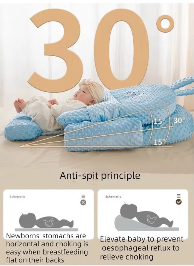 Aissiora Baby Lounger Pillow Baby Wedge Pillow Baby Crib Nursery Pillows Ergonomic Anti Vomiting Pillow Prevent Spitting Flat Head Reflux Height Adjustable Breastfeeding Pillow Side Rails to Prevent Infant From Falling  - Image 4