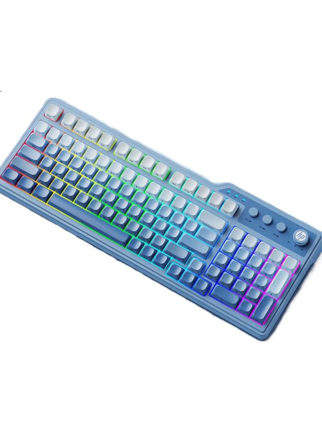 Hp K360 Wired Keyboard With Gradient Color Keycaps, Rgb Mechanical Feel, Ergonomic Design, Suitable For Office And Gaming, League Of Legends, Esports Gaming Keyboard, Purple, 98-Key Layout - Image 1