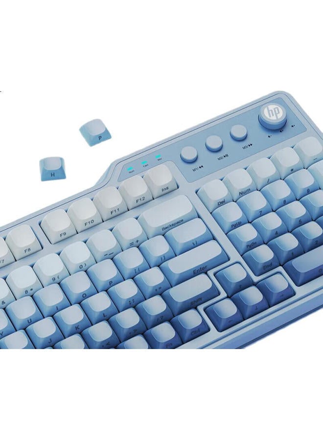 Hp K360 Wired Keyboard With Gradient Color Keycaps, Rgb Mechanical Feel, Ergonomic Design, Suitable For Office And Gaming, League Of Legends, Esports Gaming Keyboard, Purple, 98-Key Layout - Image 2