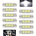 AWGUKA 10 PCS Car T6 Vanity Mirror Sun Visor LED Light 50503SMD 12V Flat Head Dual Tip 180 Degree Lighting Reading Lamp Plug and Play Interior Lighting Kit Suitable for Most Cars White - Image 2